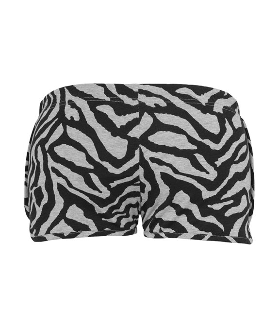 Ladies Zebra Hotpants grey BLack 3